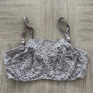 Elegant Lace Bralette - Gray